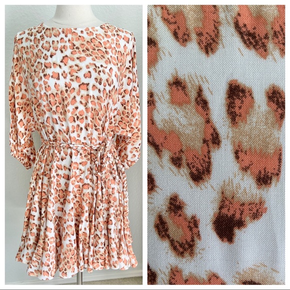 Aakaa Animal Print Dress Full Skirt - Picture 1 of 11